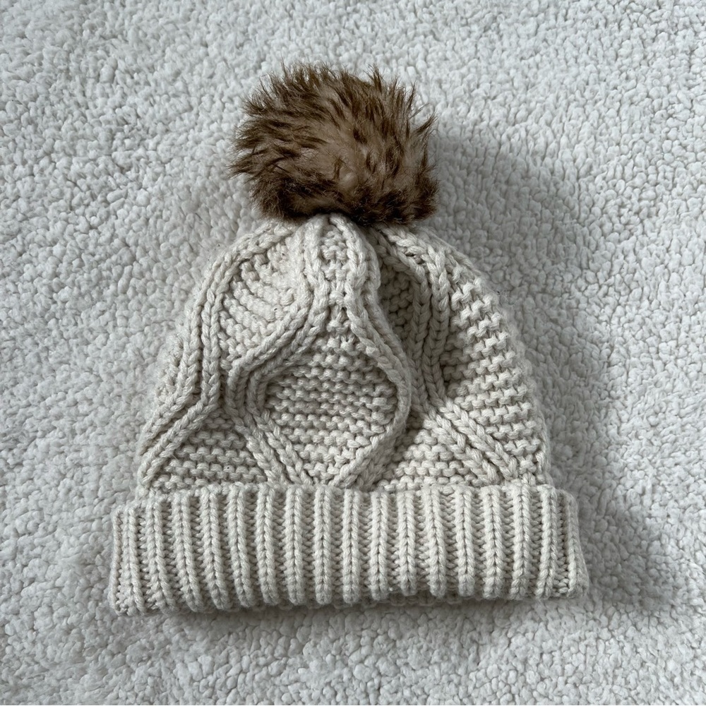 Garage Cable Knit  Pompom Hat